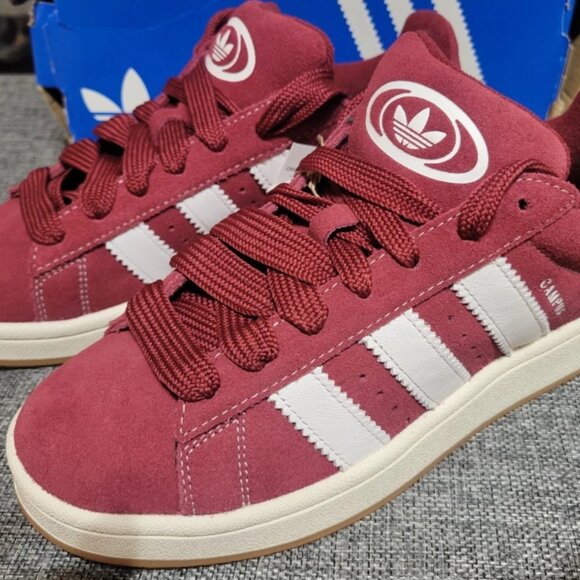 Brand New, Never Worn MENS Size 7.5 US Adidas Campus 00 Burgundy and White Shoes - Picture 3 of 8